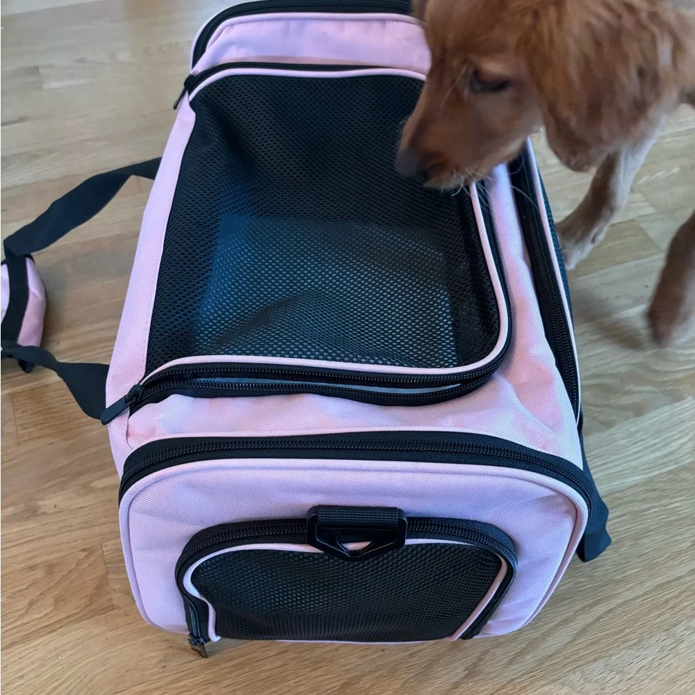 Pet Carrier Bag - Pink and Black